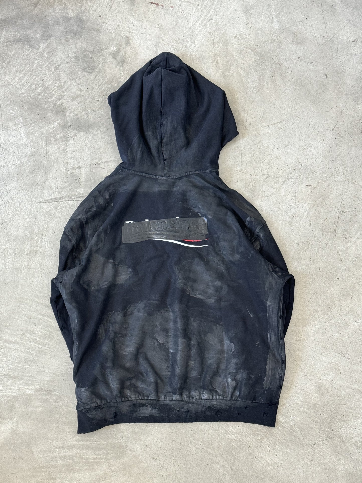 Balenciaga Gaffer Tape Campaign Logo Distressed Hoodie