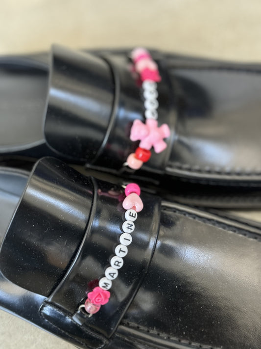 Martine Rose Black Beaded Square Toe Loafers