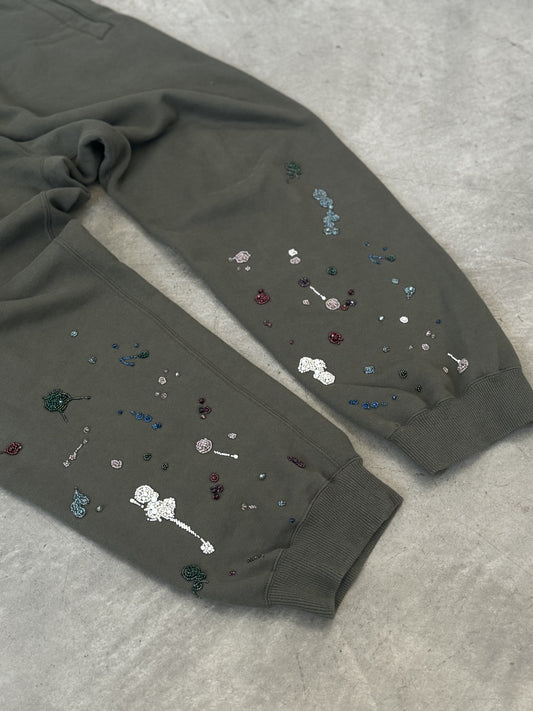 UNDERCOVER 23AW Drip Bead Sweat Pants Green