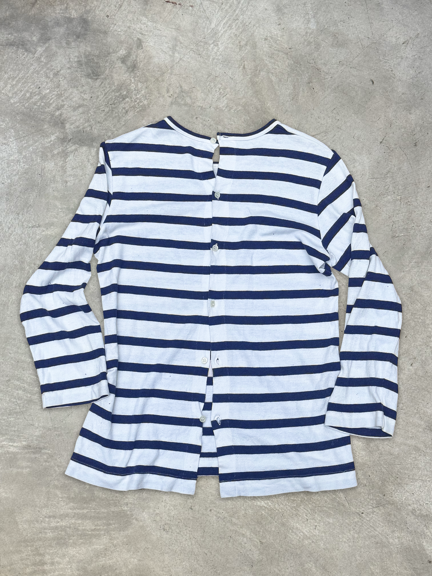 COMME des GARÇONS x Tricot Orange Print Stripe top Blue/White